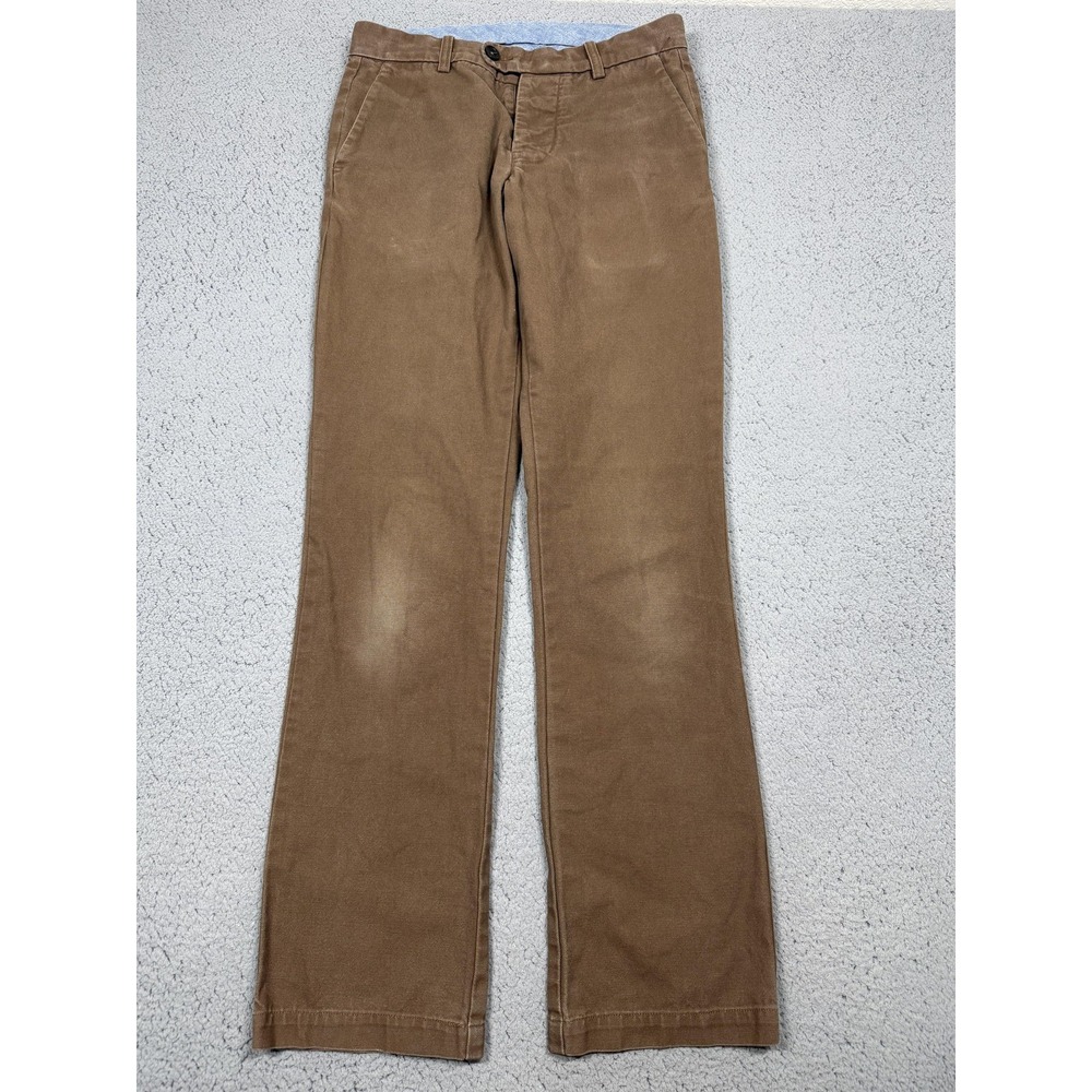 Gustin Pants Mens 32x32 Brown Chino Straight Leg Made In USA Washed Casual Twill